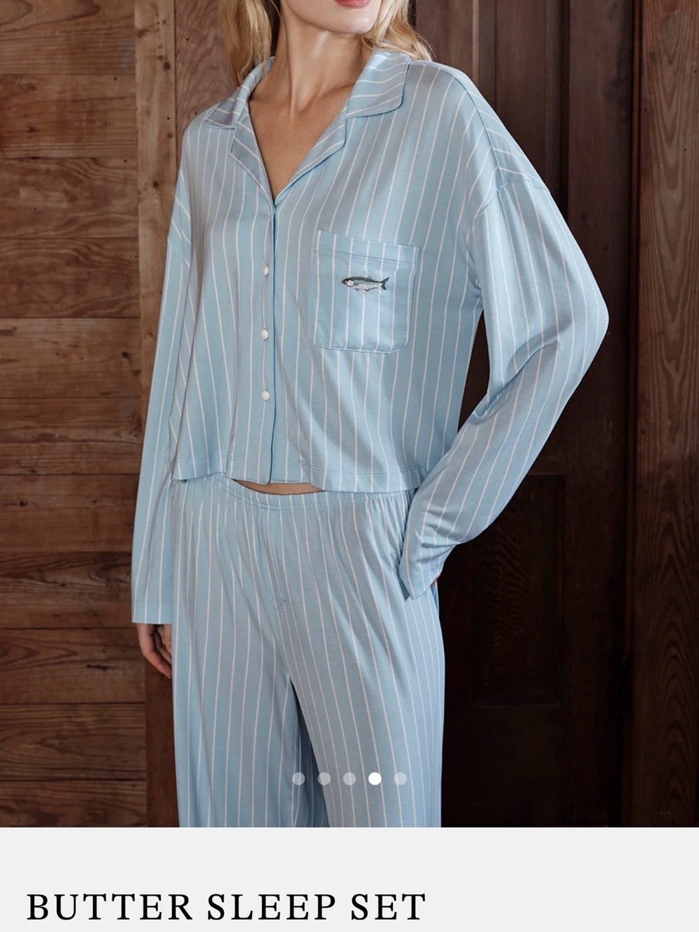 DAIRY BOY Butter Blue Stripe Women's Sleep Set